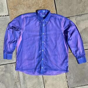 Vintage 90s 2-Tone Reworked Purple Button Down Shirt